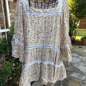 Free People Boho Peasant blouse/top medium